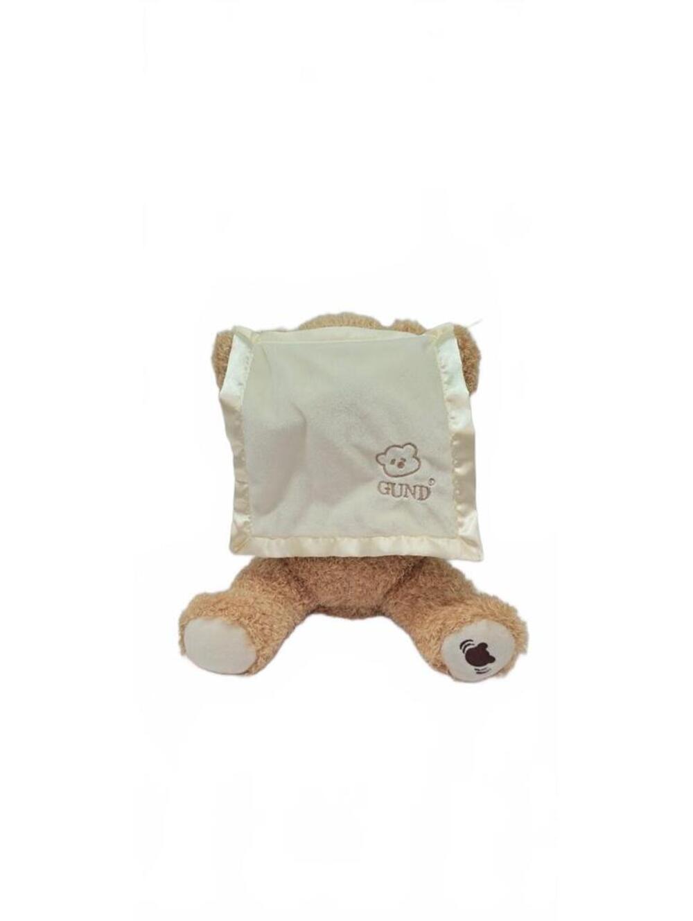 GUND Plush Talking Peek A Boo Bear with Satin Blanket